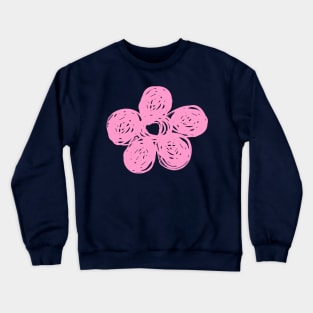 Chalkboard Pink Flower Doodle Crewneck Sweatshirt